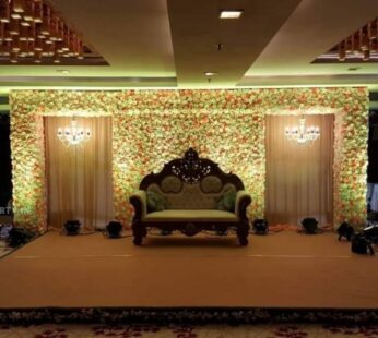 Artificial Flower Pasting with Chandeliers