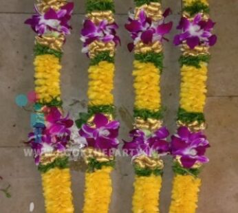 Yellow Roses with Orchids garland