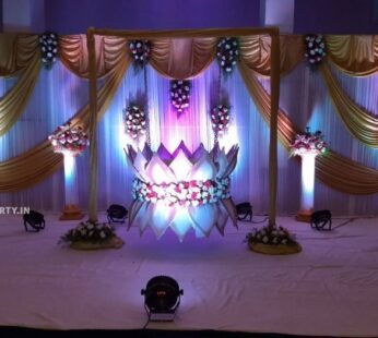 Lotus Cradle With White and Gold drapes Theme